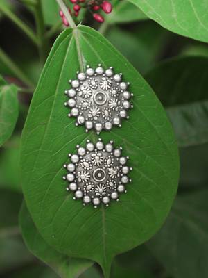 Look like silver circular shaped studs 1