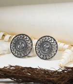 Women silver-plated temple stone- studded handcrafted stud