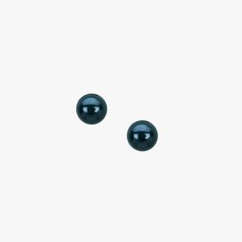 Women gold plated dark green pearl tops stud earrings 4