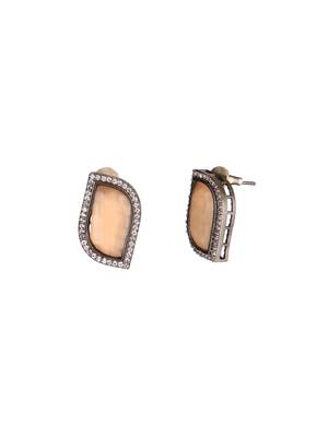 Silver-plated stone-studded handcrafted studs 2