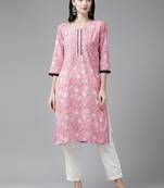 Aarika womens pink colour rayon printed kurti