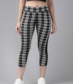 Aarika womens black colour checks track pant