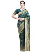 Dark Green Wovan Banarasi Saree