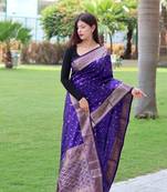INDIGO GORGEOUS SILK  SAREE
