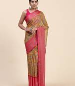 Morni Gold Wovan I Chiffon Art Sik Saree