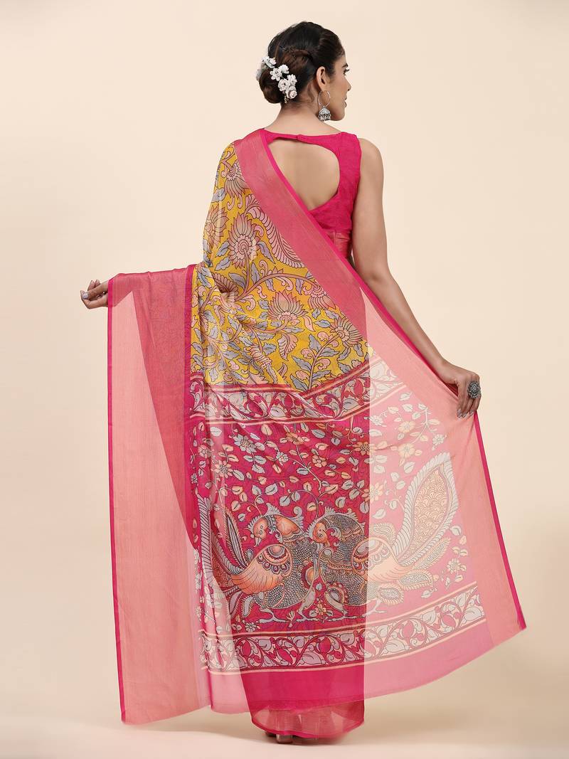 Morni Gold Wovan I Chiffon Art Sik Saree