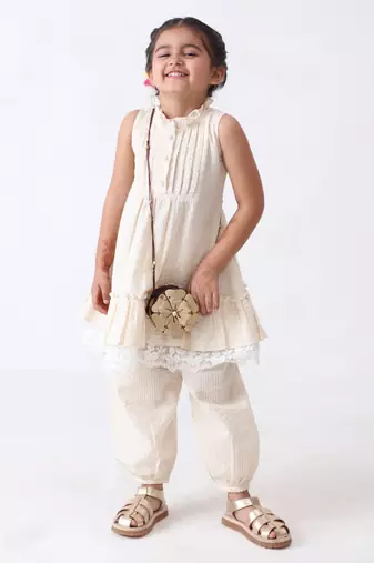 off-white seersucker cotton co-ord (set of 2)