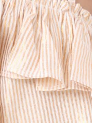 white golden lurex cotton stripe dress 2