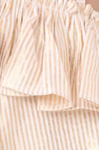 white golden lurex cotton stripe dress