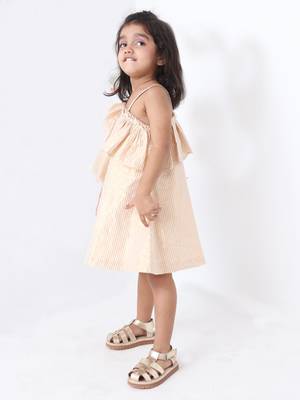 white golden lurex cotton stripe dress 3