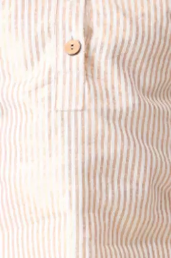 golden stripe lurex cotton kurti with silver stripe patiyala (set of 2)