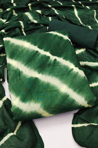 Women's green unstitched designer print gadwal cotton dress material (rnx587grn)