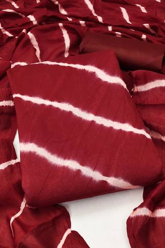 Women's maroon unstitched designer print gadwal cotton dress material (rnx587mrn)