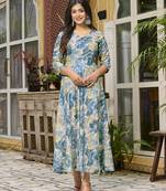 Womens Airforce Grey Printed Floral Dress