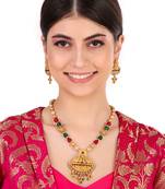 antique gold multi  pearls south indian temple choker jewellery sets for women