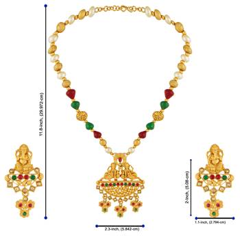 antique gold multi  pearls south indian temple choker jewellery sets for women 3