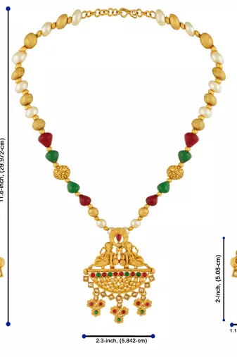 antique gold multi  pearls south indian temple choker jewellery sets for women