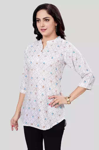  cotton blend printed short kurti