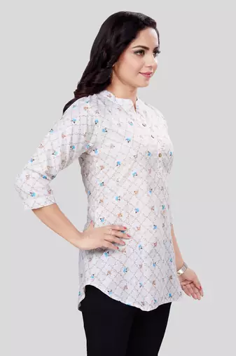  cotton blend printed short kurti