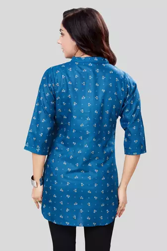  cotton blend printed short kurti