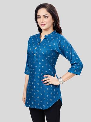  cotton blend printed short kurti 3