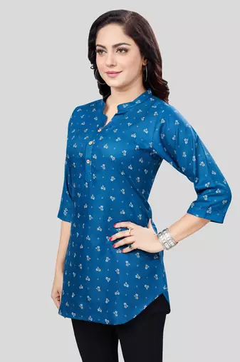  cotton blend printed short kurti