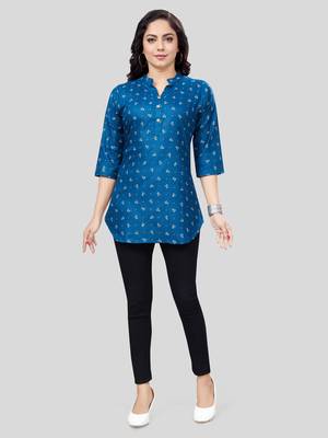  cotton blend printed short kurti 4