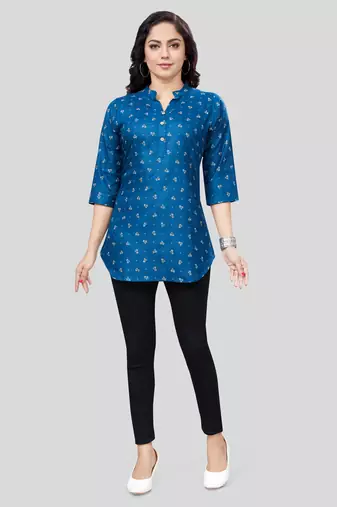  cotton blend printed short kurti
