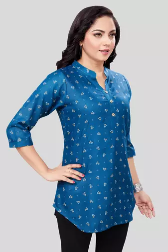  cotton blend printed short kurti