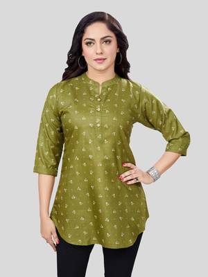  cotton blend printed short kurti 1
