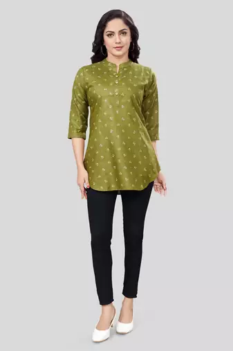  cotton blend printed short kurti