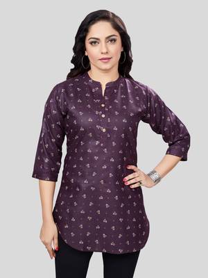  cotton blend printed short kurti 1