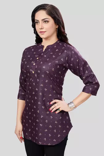  cotton blend printed short kurti