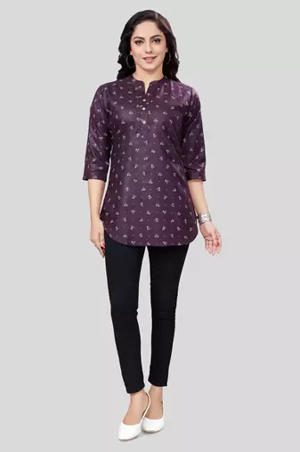  cotton blend printed short kurti