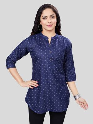  cotton blend printed short kurti 1
