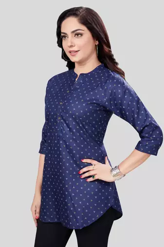  cotton blend printed short kurti