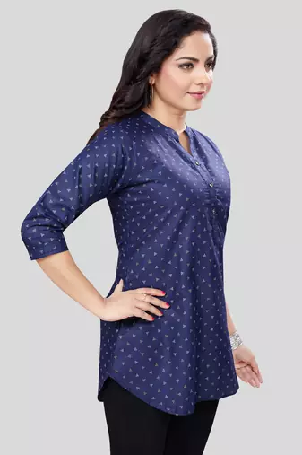 cotton blend printed short kurti