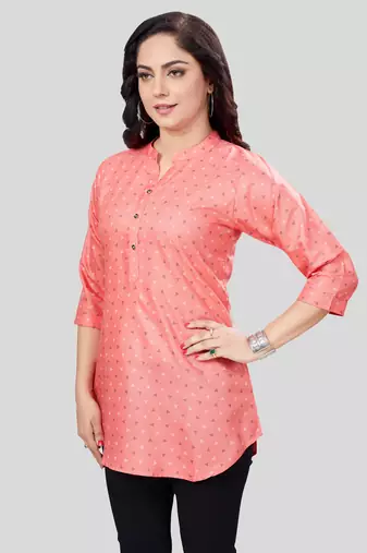  cotton blend printed short kurti