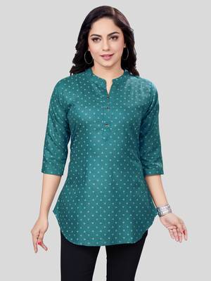  cotton blend printed short kurti 1
