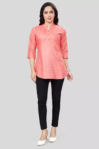  cotton blend printed short kurti
