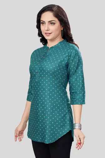  cotton blend printed short kurti