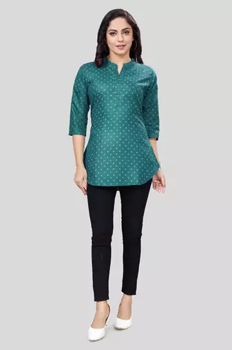  cotton blend printed short kurti