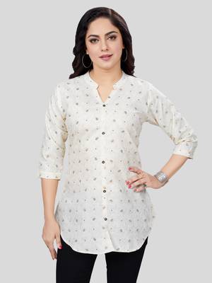 Saree swarg cotton blend printed short kurti 1