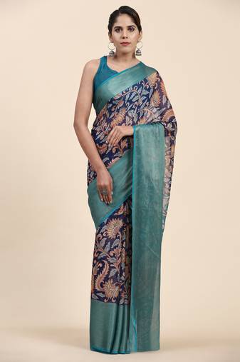 Morni Navy Blue Wovan I Chiffon Art Sik Saree