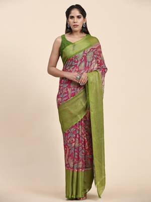 Morni Pink Wovan I Chiffon Art Sik Saree 1