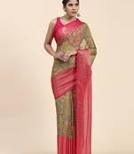 Morni Green  Wovan I Chiffon Art Sik Saree