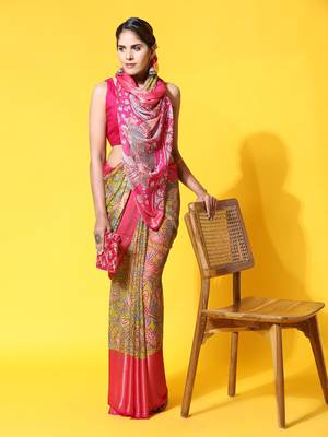 Morni Green  Wovan I Chiffon Art Sik Saree 2