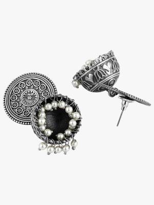 Women silver-plated dome jhumka 2