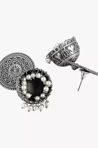 Women silver-plated dome jhumka