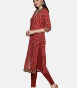 Block print straight kurta
